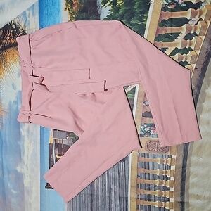 C by One Belted Pink Tapered Leg Pull-on Pants Size Medium New
